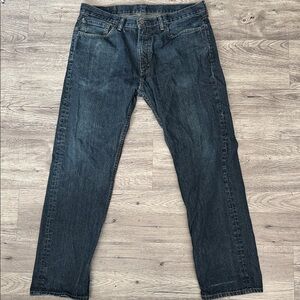 Men's LEVI'S 505 Straight-Leg Jeans in Dark Blue Wash